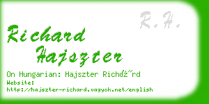 richard hajszter business card